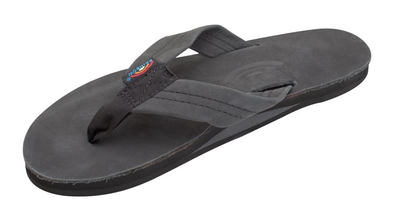 Rainbow Sandals Women's Single Layer Premier Leather w/Arch Support, Black, 9.5-10.5 - Image 1